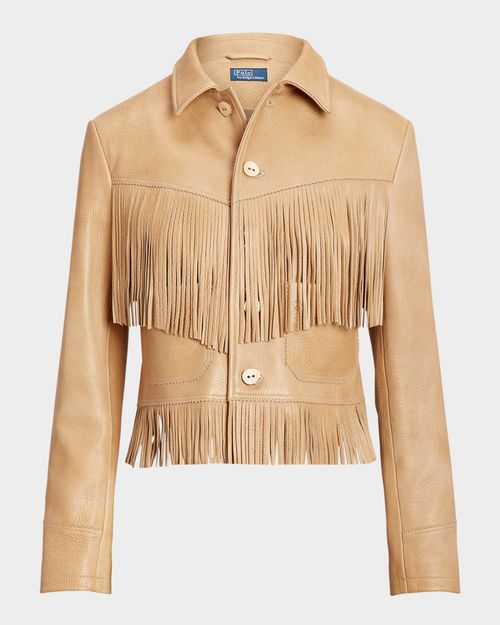 Fringe Waxed Leather Jacket