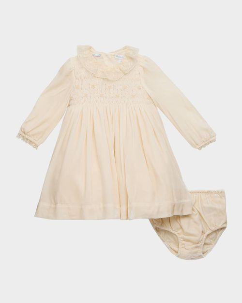 Girl's Smocked Embroidered Occasion Dress, Size 9M-24M