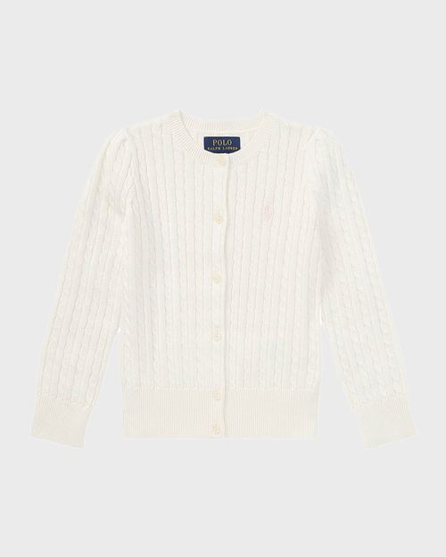 Girl's Cable-Knit Ribbed Cardigan, Size 2-6X