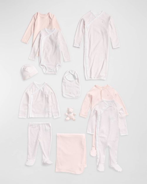 Girl's 11-Piece Organic Cotton Essential Gift Box Set, Size Newborn-9M