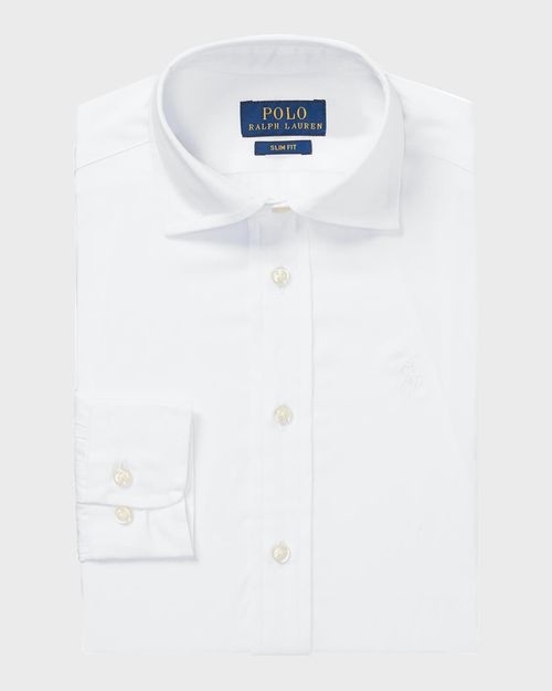 Boy's Poplin Embroidered Dress Shirt, Size 5-7