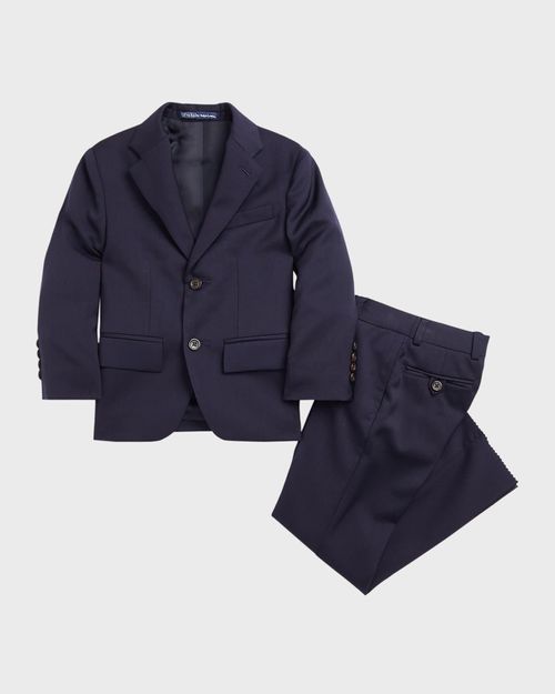 Boy's Tailored Wool Twill Two-Piece Suit