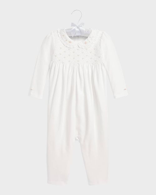 Girl's Embroidered Coverall, Size 3M-12M