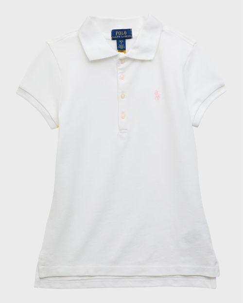 Girl's Short-Sleeve Logo Embroidery Polo Shirt