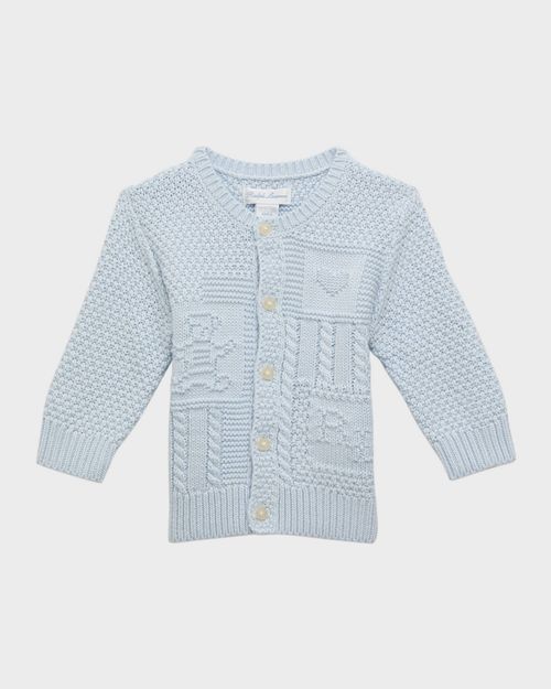 Boy's Cardigan W/ Bear Intarsia, Size 3M-24M