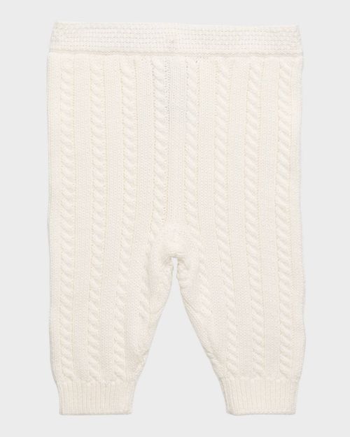 Kid's Organic Cotton Cable-Knit Sweater Pants, Size 3M-24M
