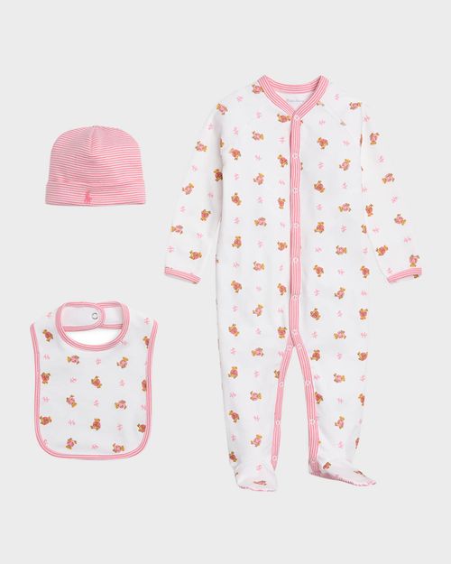 Girl's 3-Piece Gift Set, Size Newborn-9M