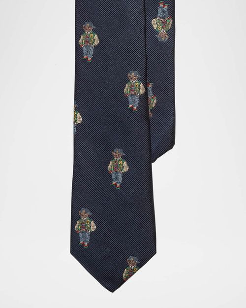 Boy's Polo Bear Printed Necktie