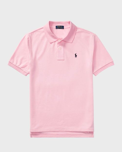 Boy's Short-Sleeve Logo Embroidery Polo Shirt, Size S-XL