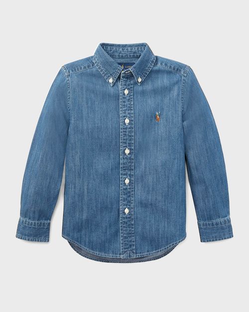 Boy's Woven Chambray Shirt, Size 2-7