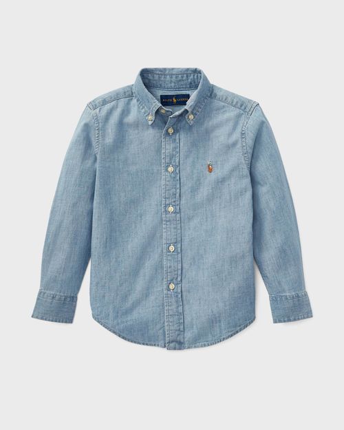 Woven Chambray Shirt, Size 2-7
