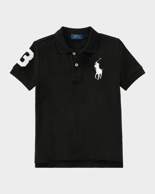 Boy's Big Pony Mesh Knit Polo, Size 2-3