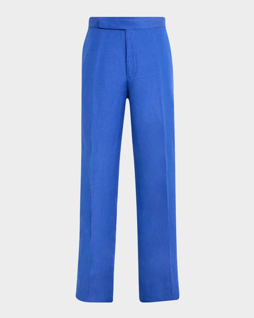Men's Gregory Hand-Tailored Silk-Linen Trousers