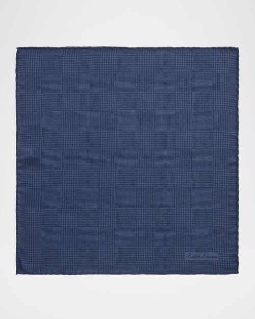 Men's Glen Plaid Cashmere-Silk Pocket Square