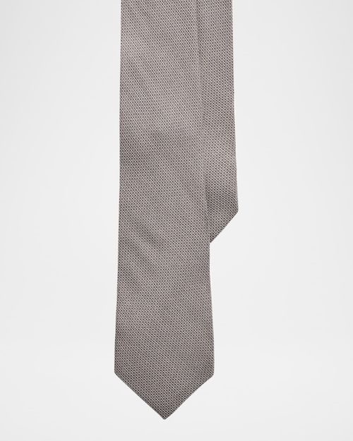 Men's Tweed-Print Cashmere-Silk Tie