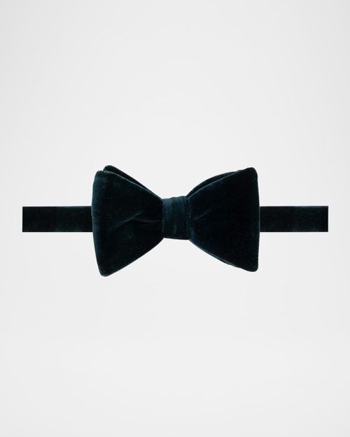 Men's Plaid Velvet Bow Tie