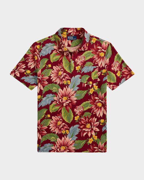 Men's Standard Fit Floral Jersey Polo Shirt