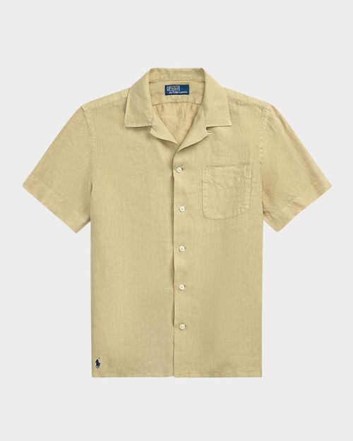 Men's Slub Linen Camp Shirt