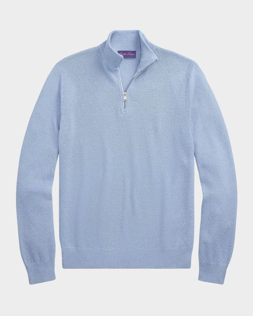 Men's Textured Quarter-Zip Sweater
