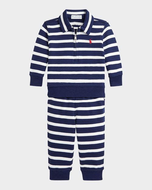 Boy's French Terry Pullover Top & Pants Set, Size 3M-24M