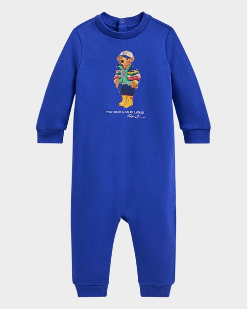 Boy's Fleece Polo Bear Coverall, Size 3M-9M