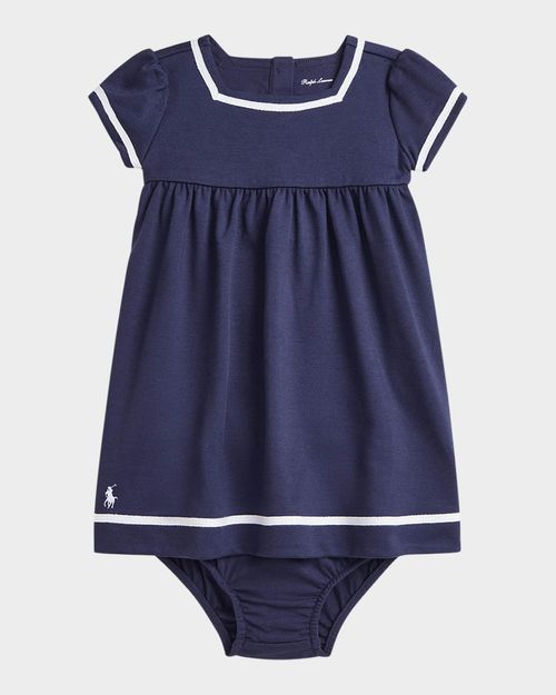 Girl's Nautical-Inspired Day Dress, Size 3M-24M