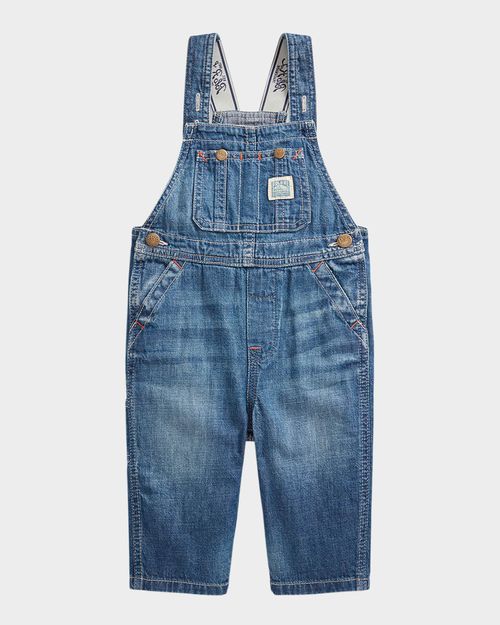 Boy's One-Piece Denim Overalls, Size 3M-24M