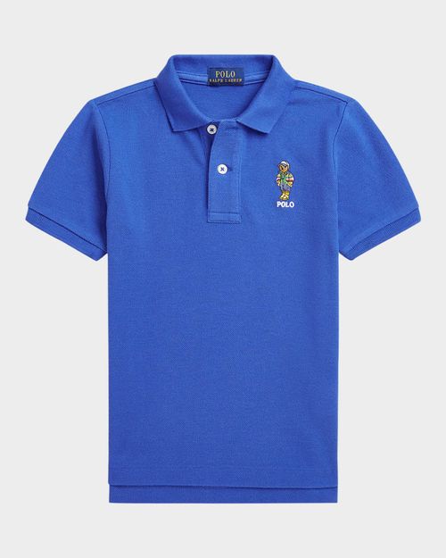 Boy's Polo Bear Embroidered Polo Shirt
