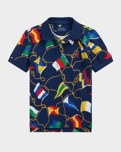Boy's Multicolor Flag Polo Shirt