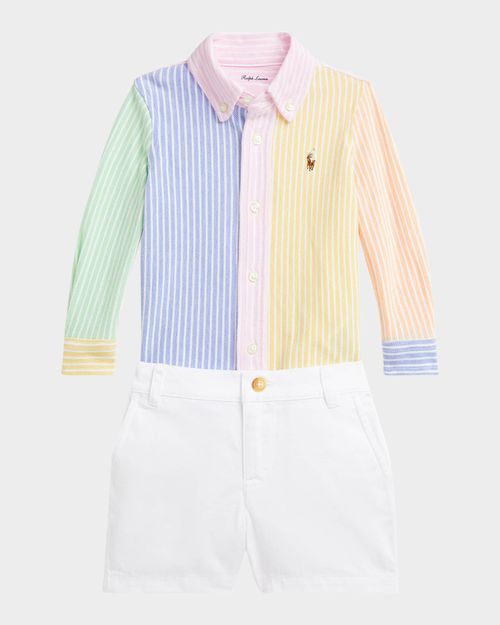 Boy's Striped Shirt and Chino Pants Set, Size 3M-24M