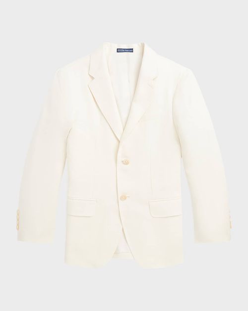 Boy's Solid Linen Tailored Sport Coat