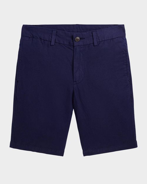 Boy's Preppy Pony Embroidered Shorts, Size 8-14
