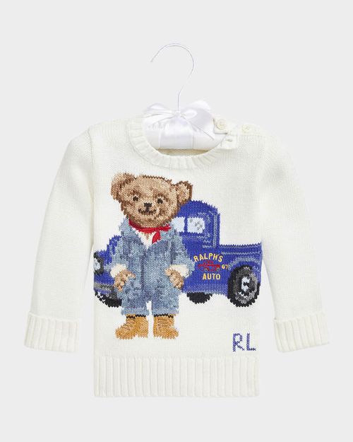 Boy's Polo Bear Graphic Sweater, Size 3M-24M