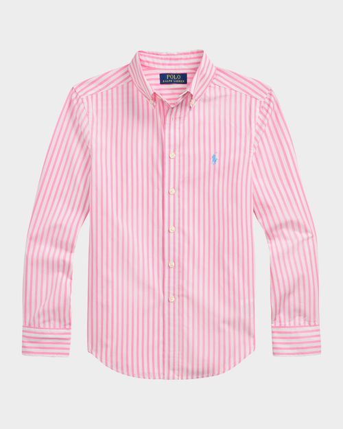 Boy's Striped Sport Shirt W/ Embroidered Pony