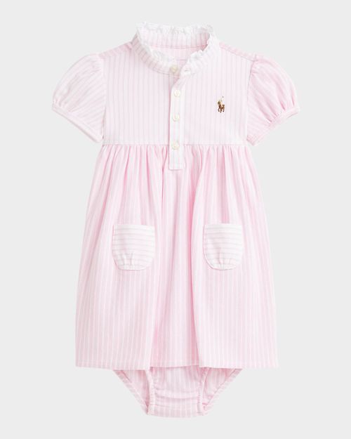 Girl's Striped Polo Shirtdress, Size 3M-24M