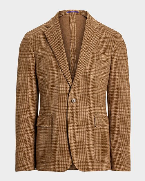 Men's Hadley Hand-Tailored Plaid Jersey Jacket