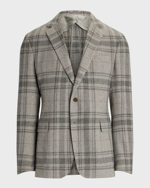 Men's Hadley Hand-Tailored Plaid Wool Jacket