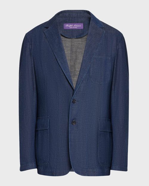 Men's Kent Hand-Tailored Denim Suit Jacket