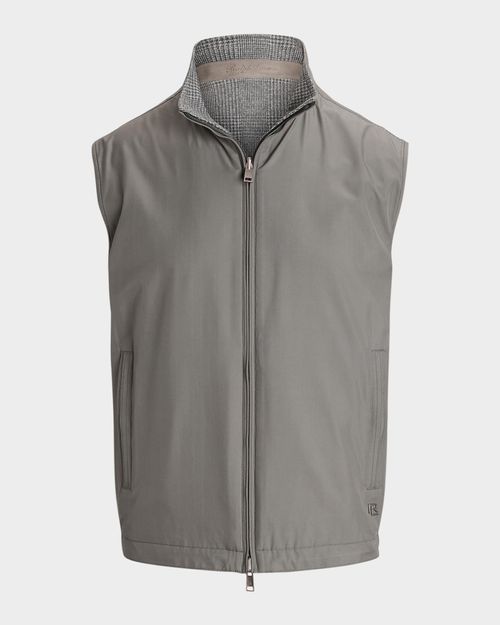 Men's Reversible Plaid Hybrid Vest