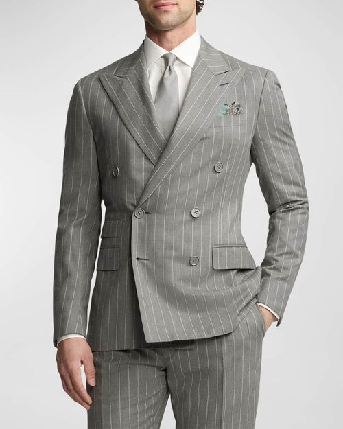 Men's Plaid-Print Silk Crepe Pocket Square