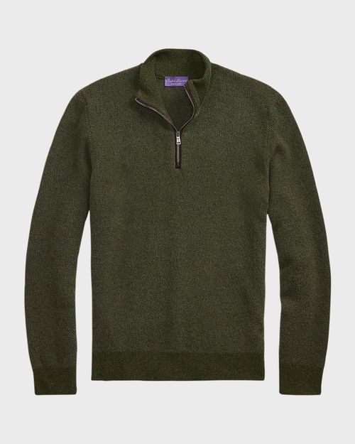 Men's Birdseye Quarter-Zip Sweater