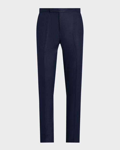Men's Flat-Front Linen Trousers