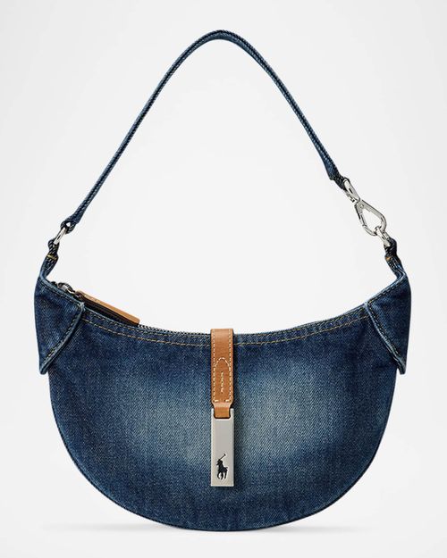 Polo ID Small Denim Leather Shoulder Bag
