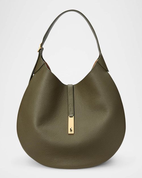 Polo ID Medium Pebbled Leather Shoulder Bag