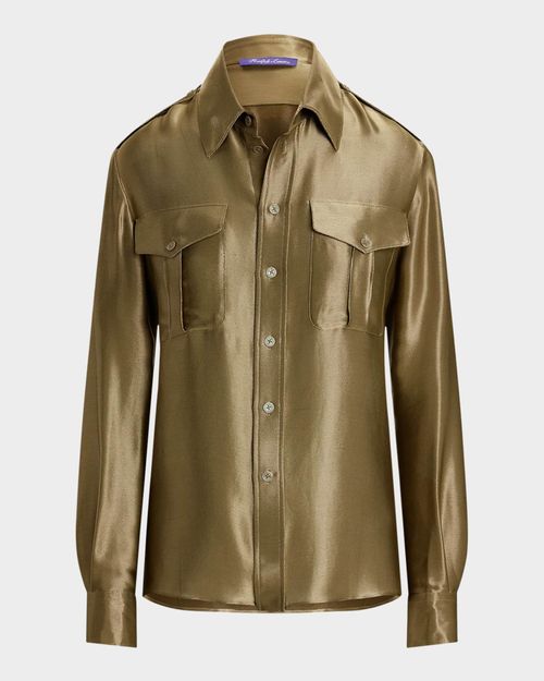 Natalie Metallic Satin Shirt