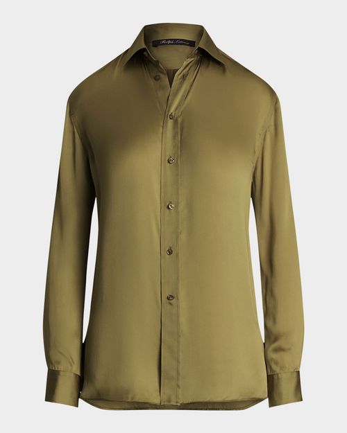 Adrien Relaxed Fit Silk Charmeuse Shirt
