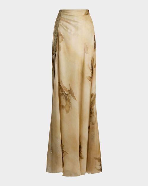 Odera Floral Silk Gauze Maxi Skirt
