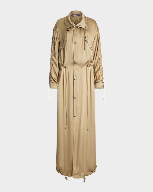 Amberly Silk Charmeuse Long Coat