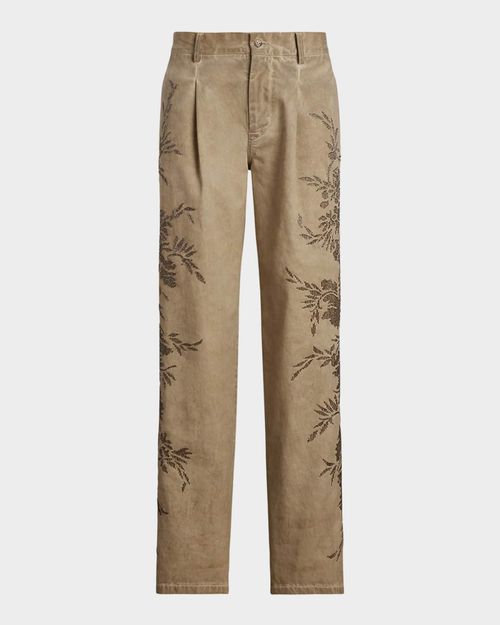 Fallon Embellished Cotton Chino Pants