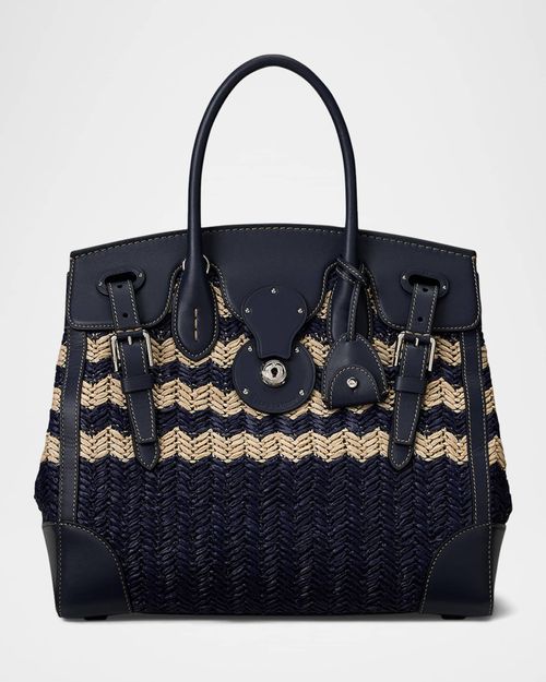 Ricky 33 Braided Chevron Top-Handle Bag